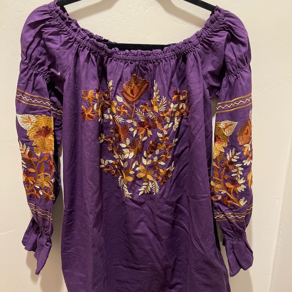 Free People Fleur Du Jour Purple Mini Dress